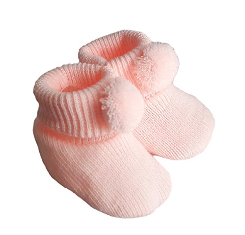 pink pompom booties
