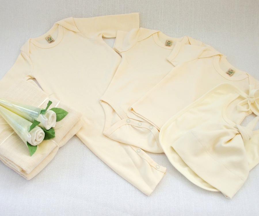 organic cotton baby layette natural
