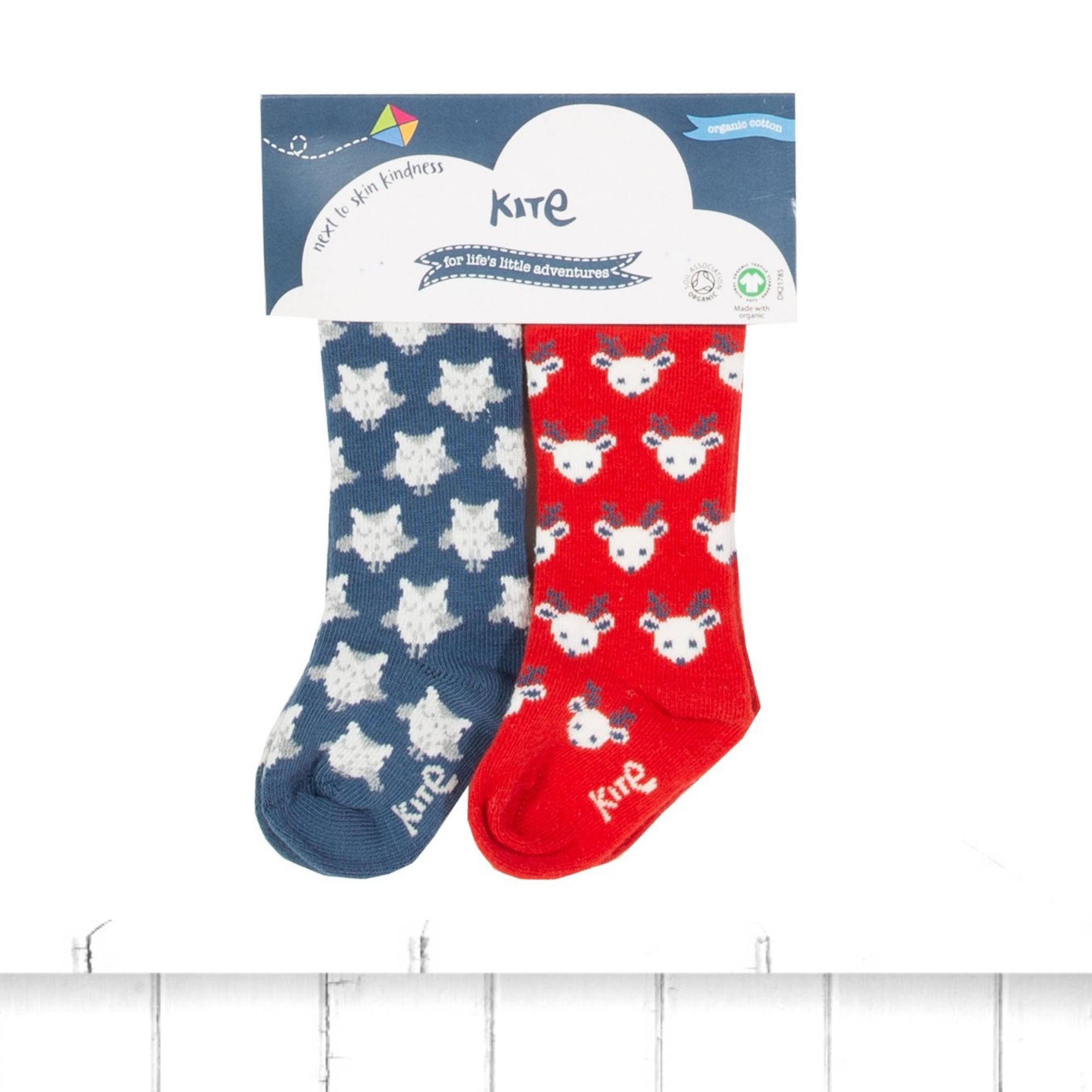 kite organic reindeer socks
