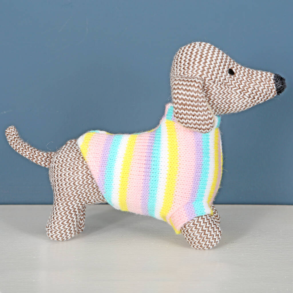 pastel sausage dog soft toy