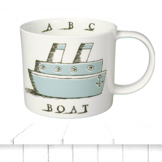 little boat china mug baby christening
