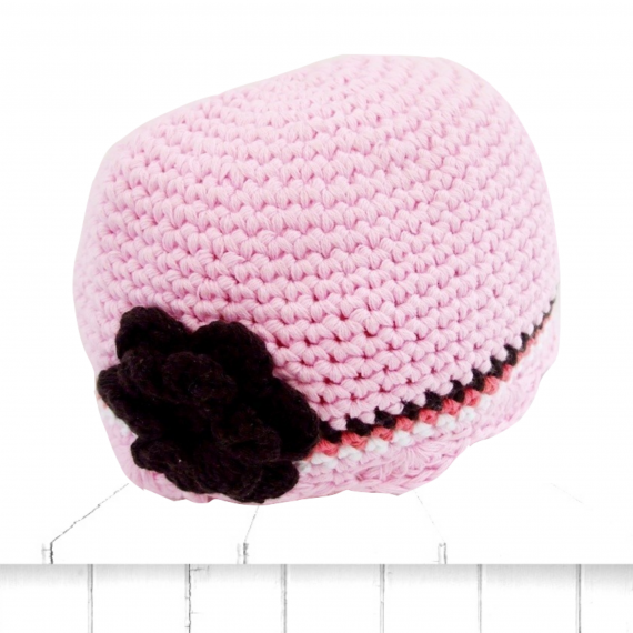 cotton crochet baby hat pink