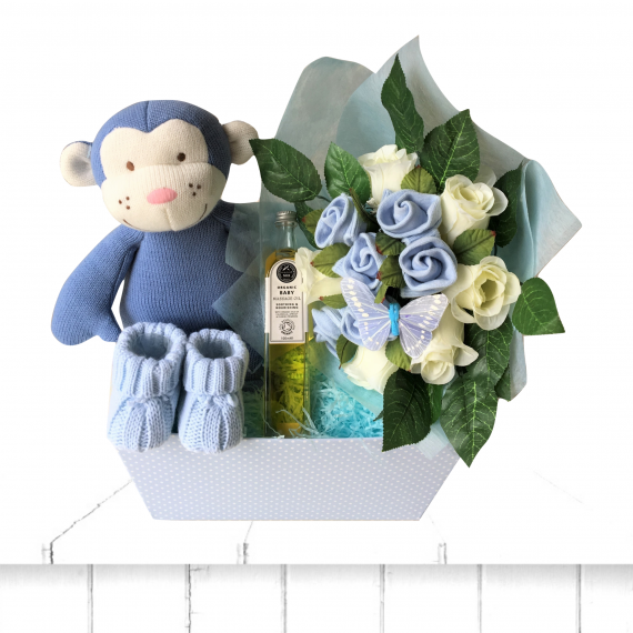 rosy posy baby shower hamper blue baby gift set