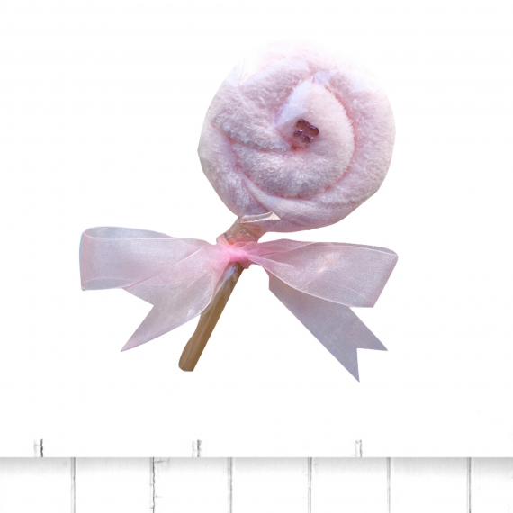 pink lollipop baby washcloth