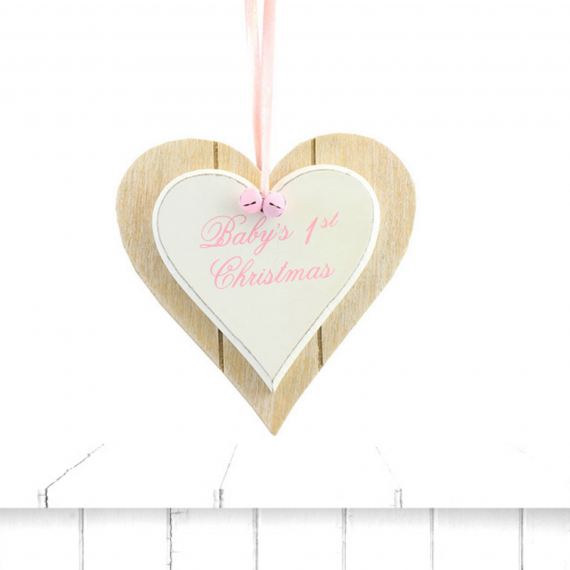 baby's 1st christmas plaque pink