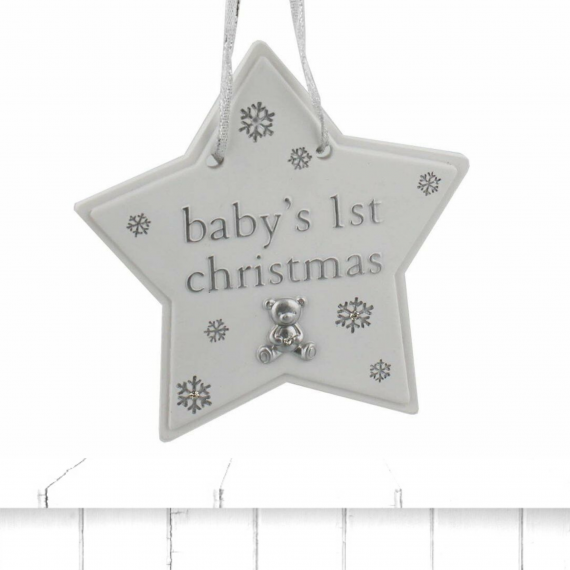 baby's first christmas hanging plaque