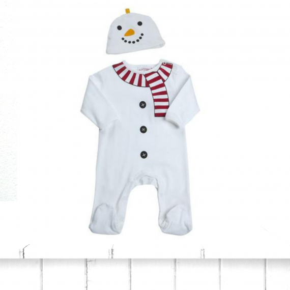 snowman sleepsuit and hat