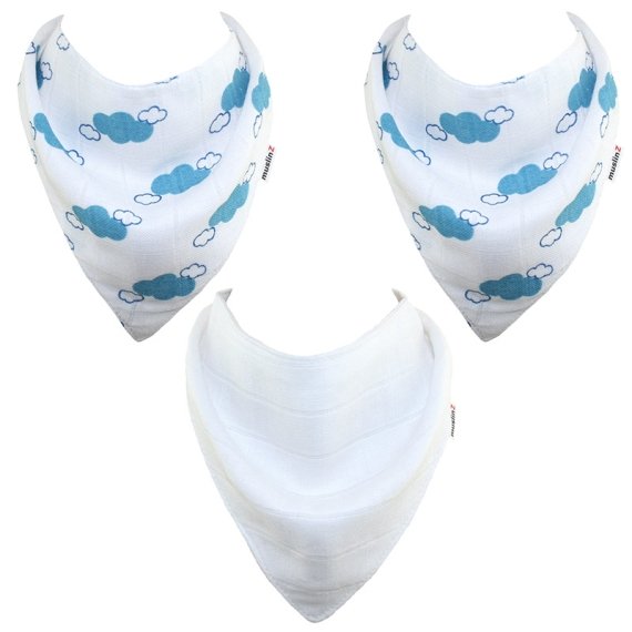 muslin dribble bibs blue